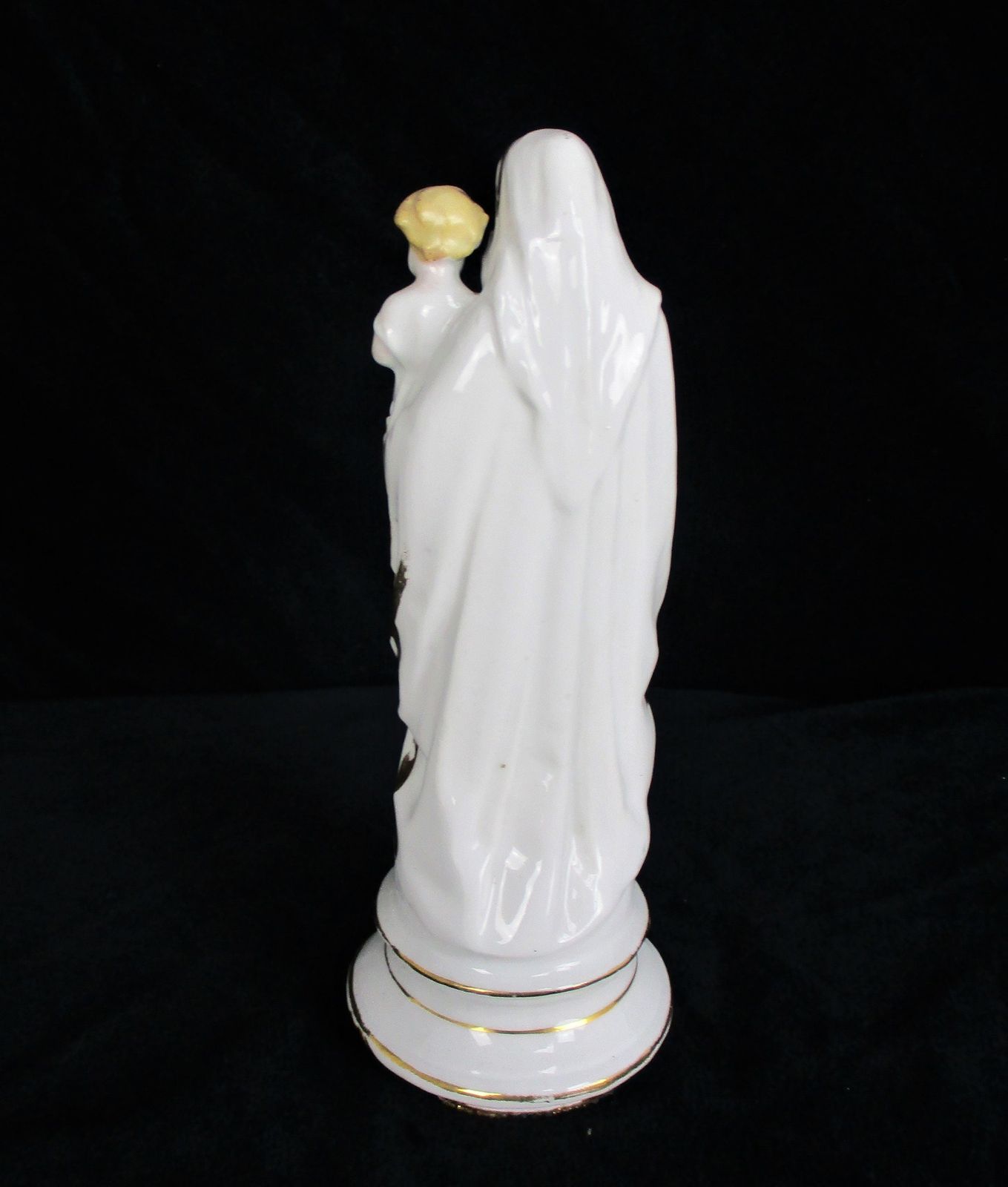 Antique 1900 Vieux Paris Bruxelles Porcelain Bisque Statue Virgin Mary Madonna I photo vinterior