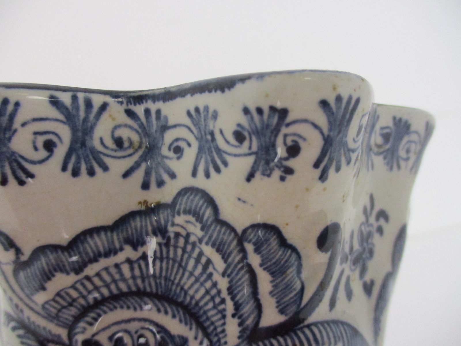 photo furniture Antique Fazzoletto Vase Delft Holland Blue White Porcelain Marked Hand Painted W