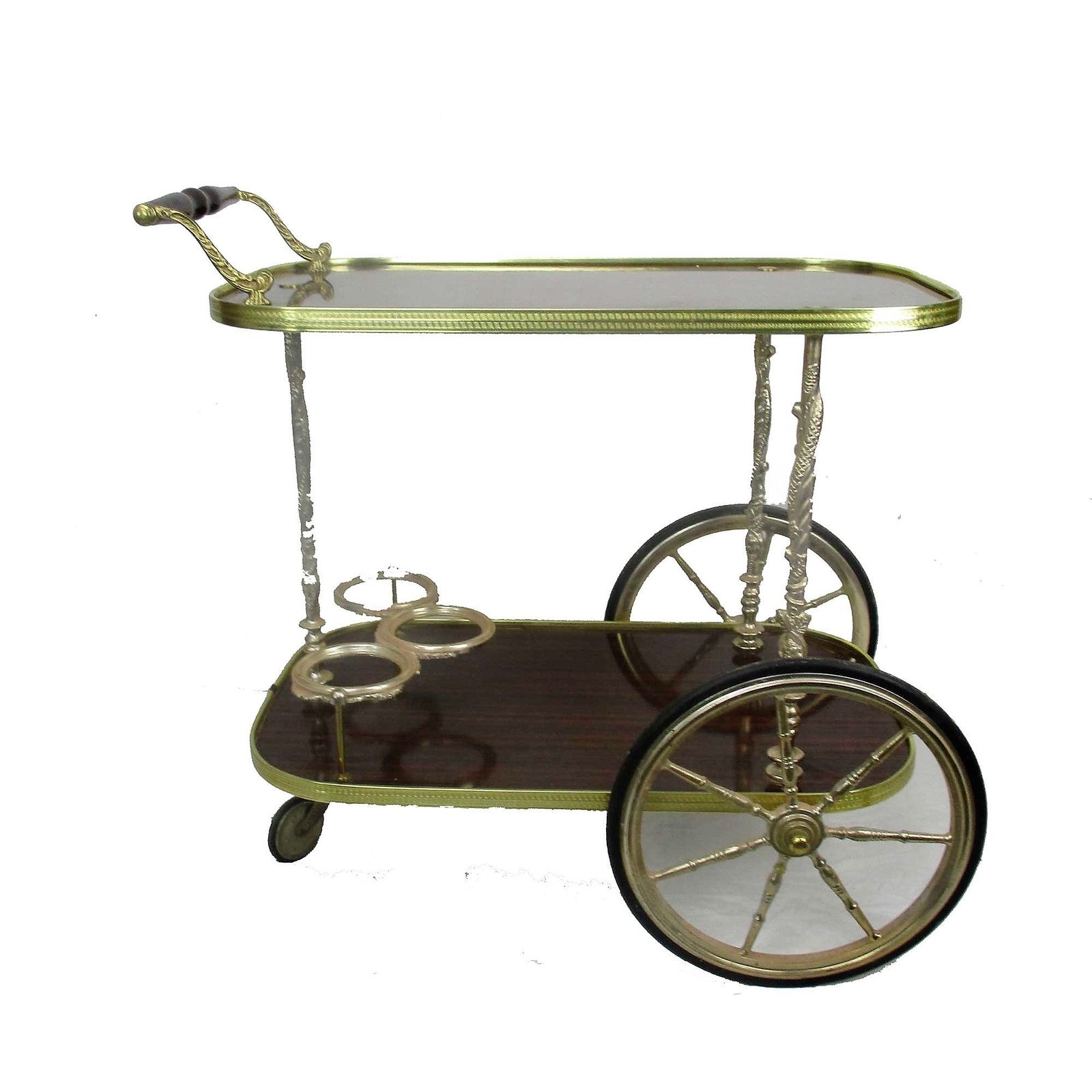 Bar Cocktail Tea Entertainment Cart Trolley Kitchen Island Veneer Retro Funky Ba photo for sale