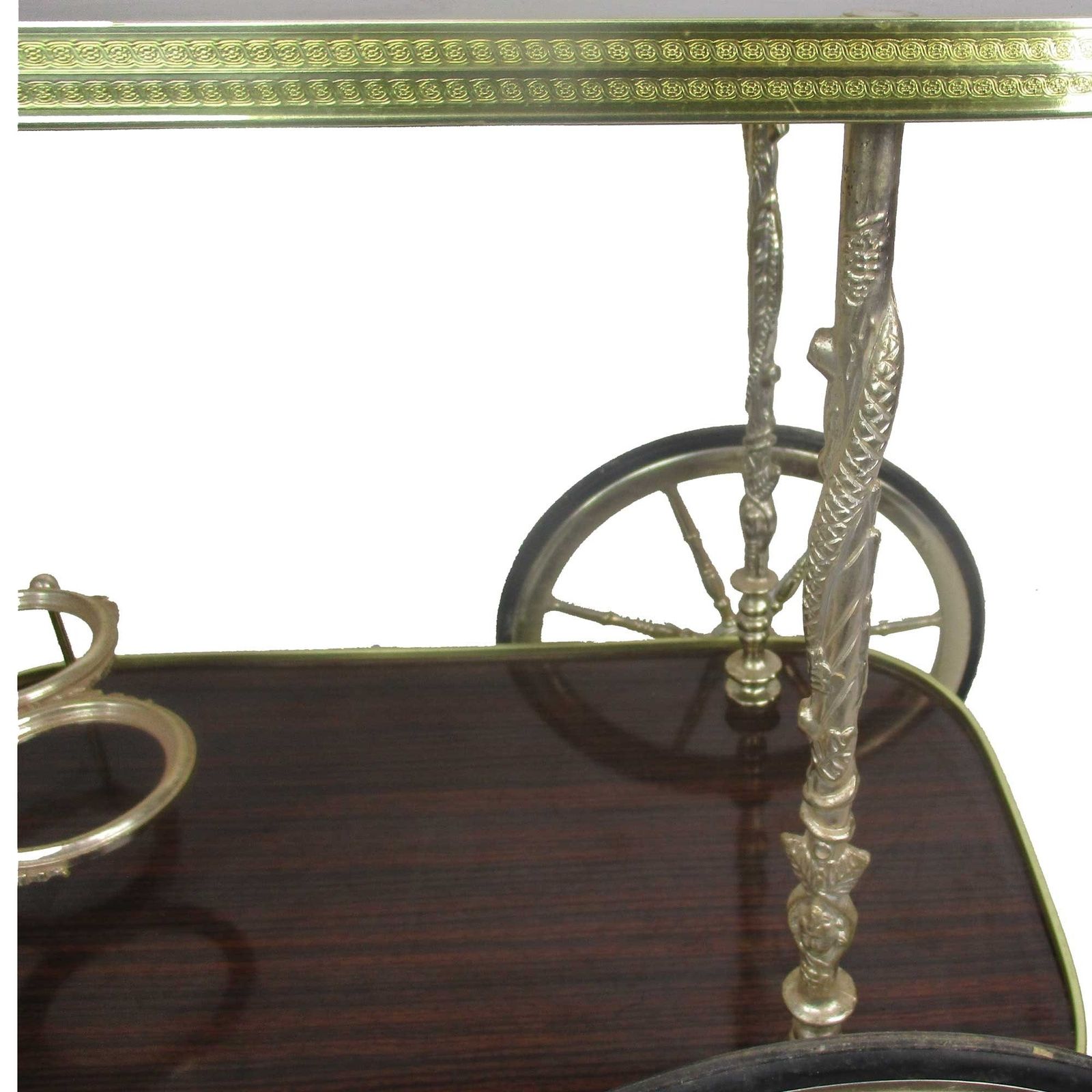 Bar Cocktail Tea Entertainment Cart Trolley Kitchen Island Veneer Retro Funky Ba photo 283.0