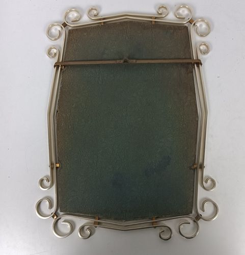 Hollywood Regency Mirror Alumimium Frame Beveled Glass Mid Century Modern photo 283.0