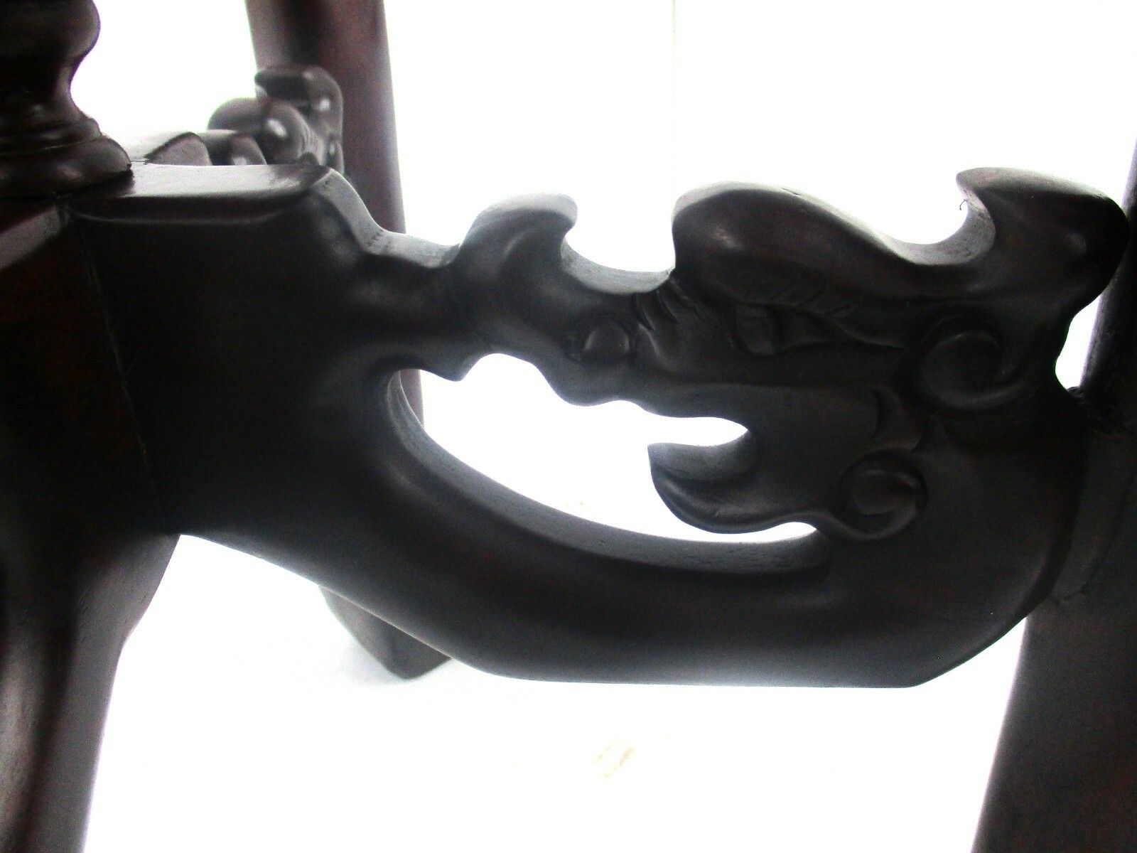 Hand Carved  Rosewood  Chinese Marble Top Hall Bonsaitable Pedestal  Dragons Wow photo 1113.0