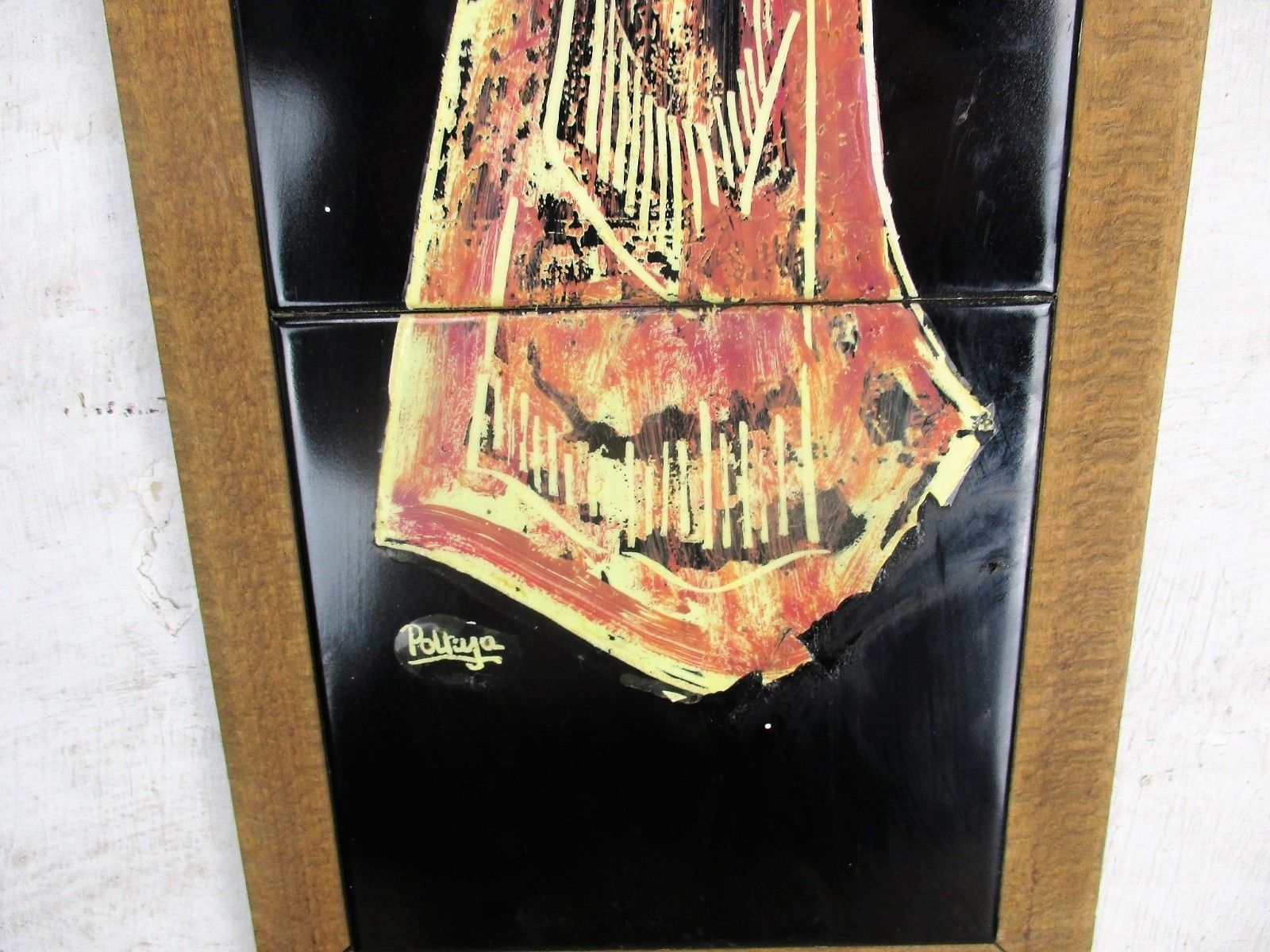Virgin Mary Infant Child Madonna Ceramic Wall Tile Plaque Art Hanging Belgium photo for sale