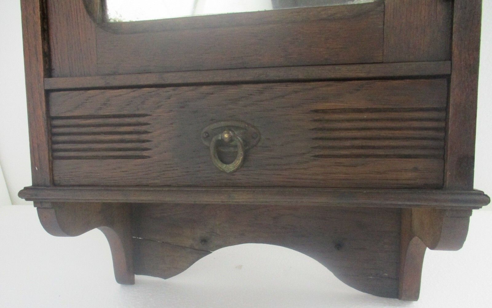 Kitchen Medicine Apothecary  Bathroom Cabinet  Carved Wood Ornate Beveled Glass photo Furniture