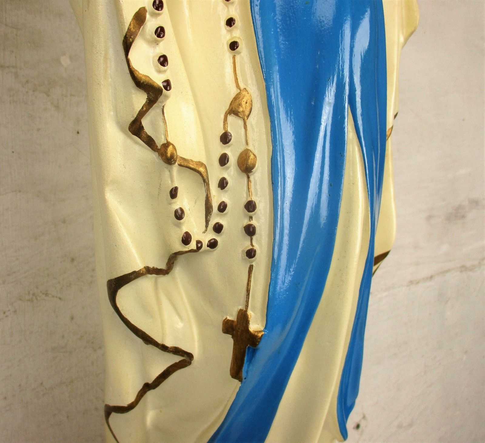 Xl Virgin Mary Madonna Plaster Statue Chapel Church Monastery French 34.64" photo 482.0