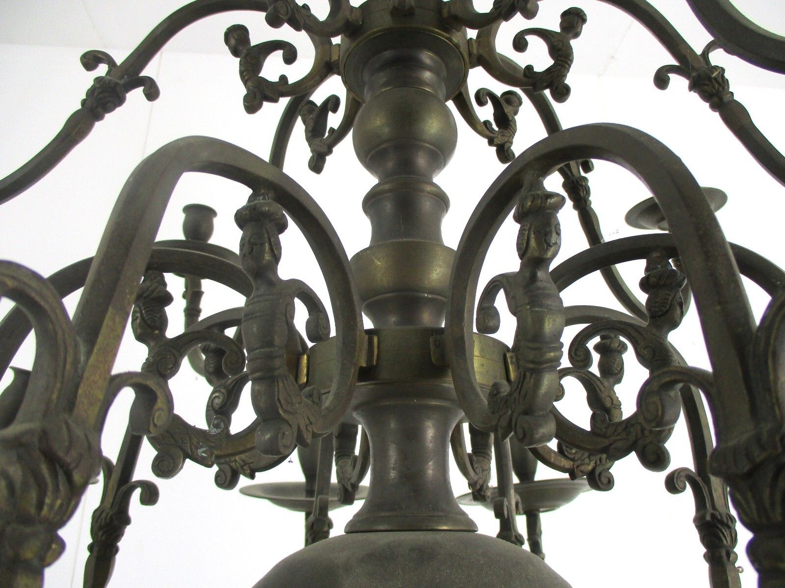 Gothic Castle Chandelier With 16 Candles Bronze Not Electrified 19thc Bonhommes photo furniture