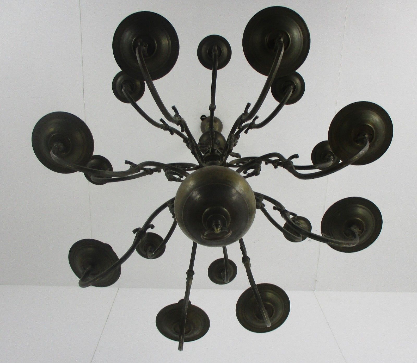 photo for sale Gothic Castle Chandelier With 16 Candles Bronze Not Electrified 19thc Bonhommes