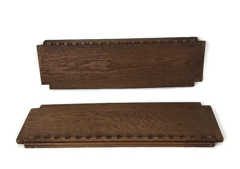 Pair Of Antique Carved Wooden Shelves For Inside Cabinet Boards