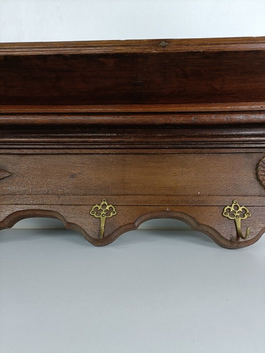 Gorgeous Antique Coat Rack Hat Rack Hand Carved Wood Xl French Oak 19th Century photo 566.0