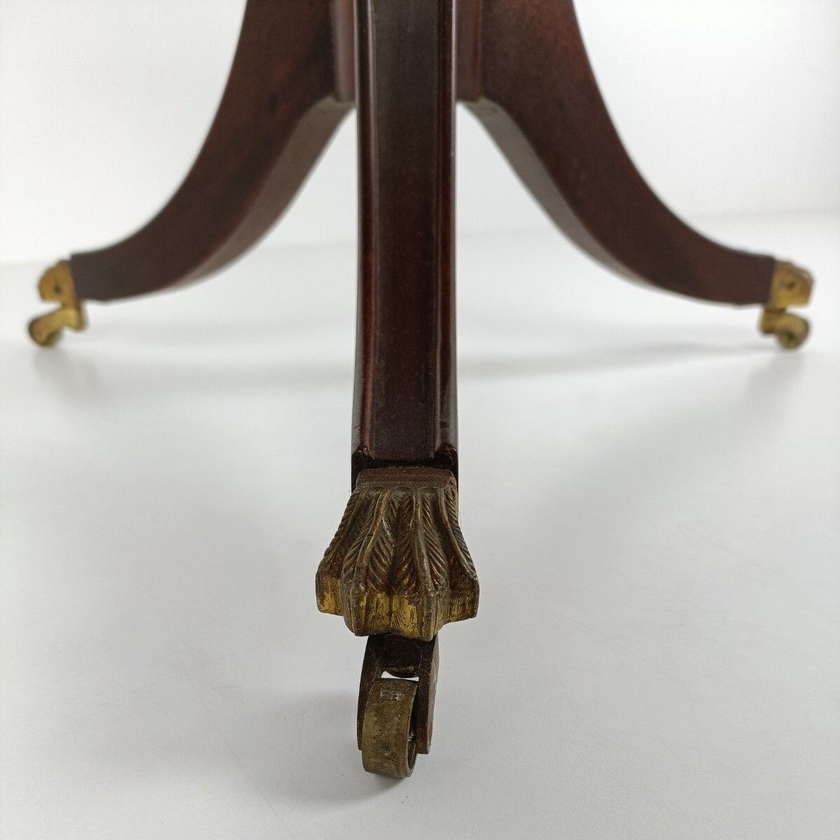 Edwardian Style Vintage Table Carved Wood On Wheels Red Bordeaux Top Side Coffee photo Furniture