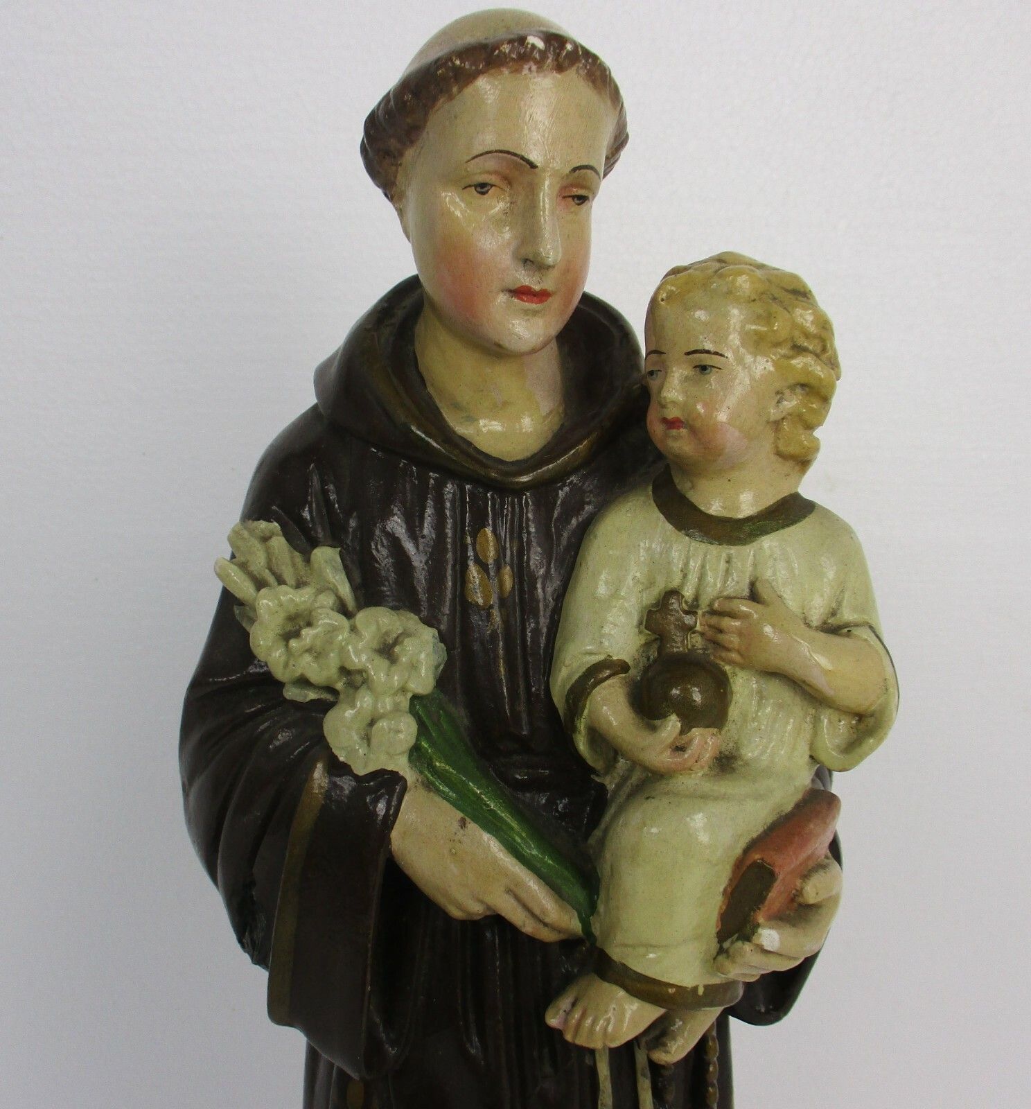 St Anthony Padua Of Lisbon Infant Child Plaster Statue Franciscan Order Friars photo furniture