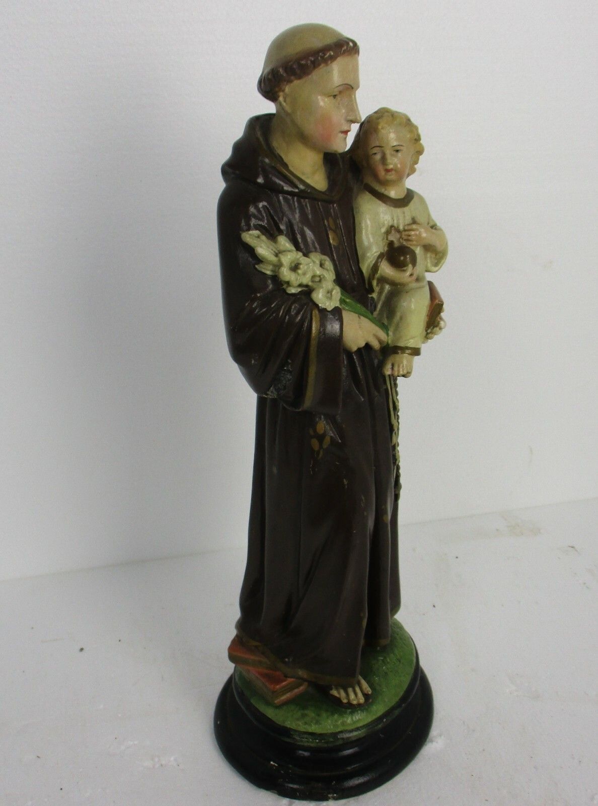 St Anthony Padua Of Lisbon Infant Child Plaster Statue Franciscan Order Friars photo 204.0
