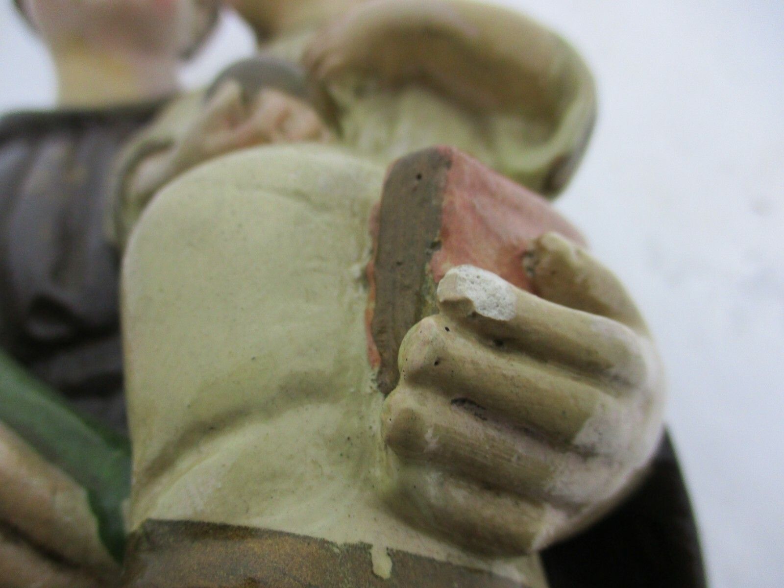 Art St Anthony Padua Of Lisbon Infant Child Plaster Statue Franciscan Order Friars photo