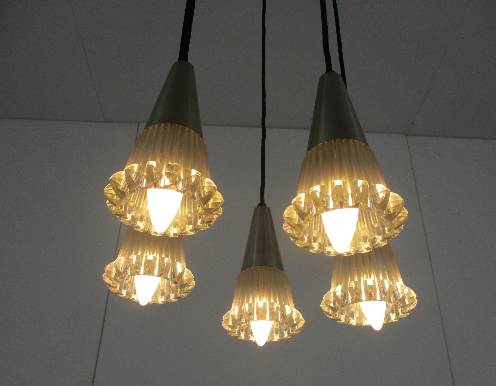 Raak Style  Modern Mid Century Chandelier  Modernist Cascade 5 Lights Shades photo furniture