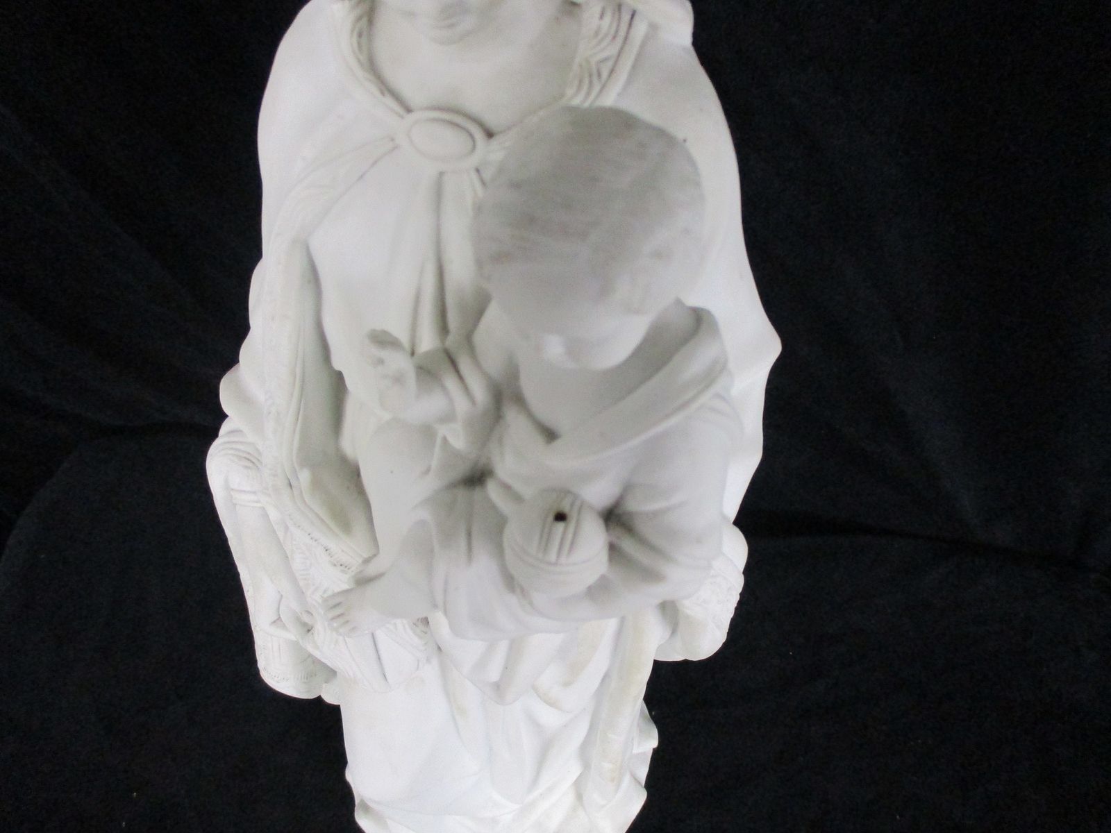 Reserved Craig French Antique 1900 Bisque Statue Virgin Mary Our Lady Infant Exq photo Art