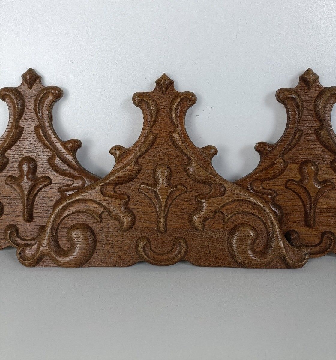 Set Of 5 Small Hand Carved Wooden Pediments Antique Trims Corbels Reclaimed Arch photo Home Decor