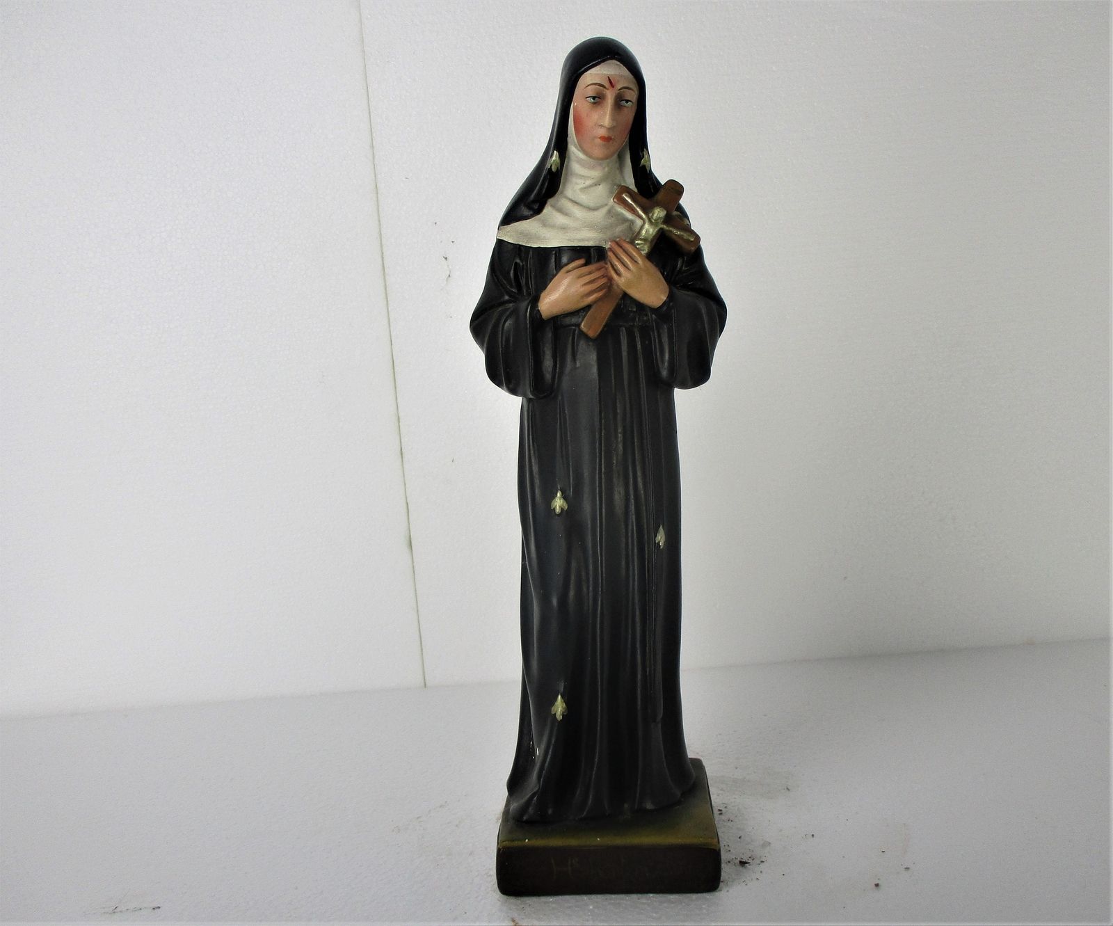 Htf Statue St Saint Rita Of Cascia Plaster Patroness Impossible Causes Bees 16.7