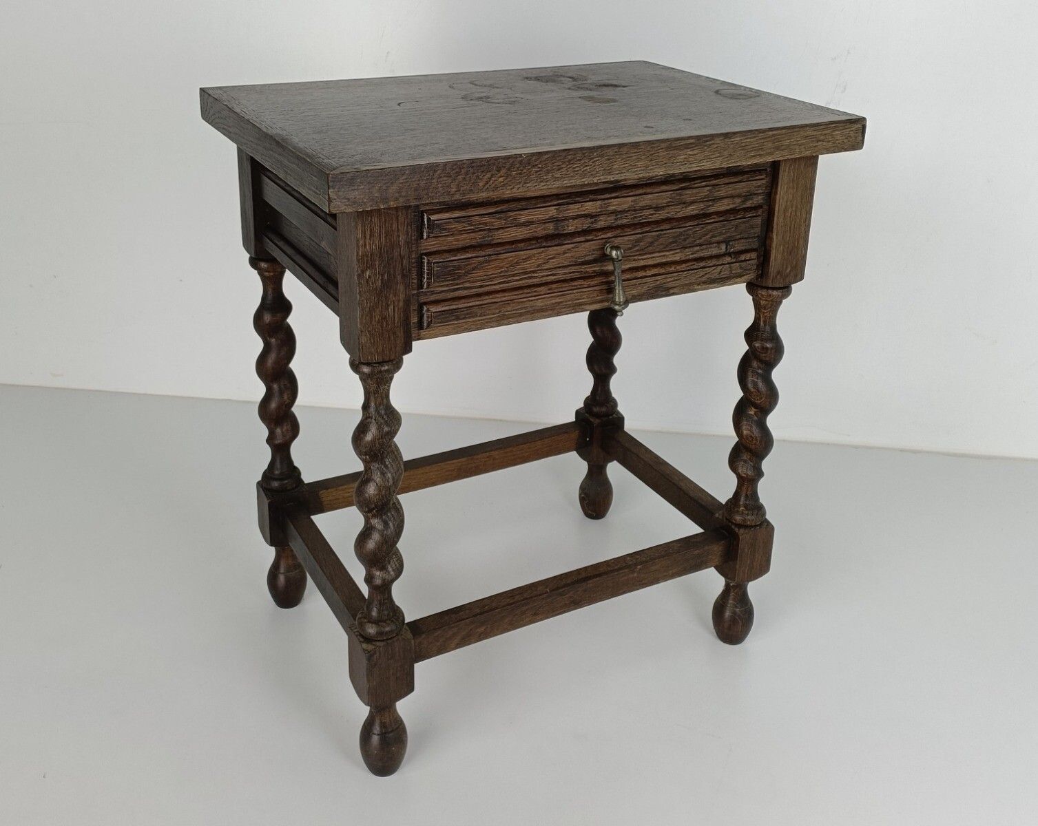 Barley Twist Wooden Side Table Desk Barn Country Style Mid Century Stunning Ra photo furniture