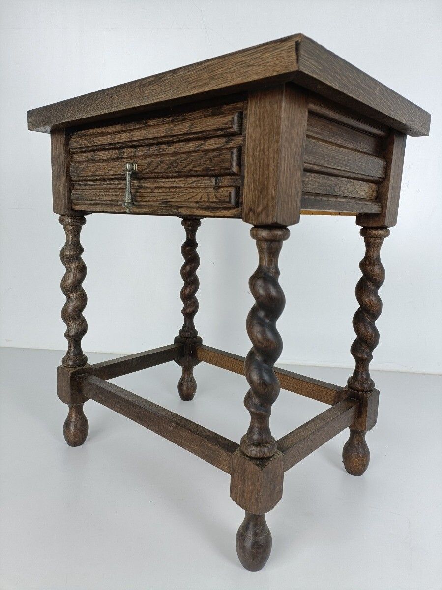 Barley Twist Wooden Side Table Desk Barn Country Style Mid Century Stunning Ra photo buy
