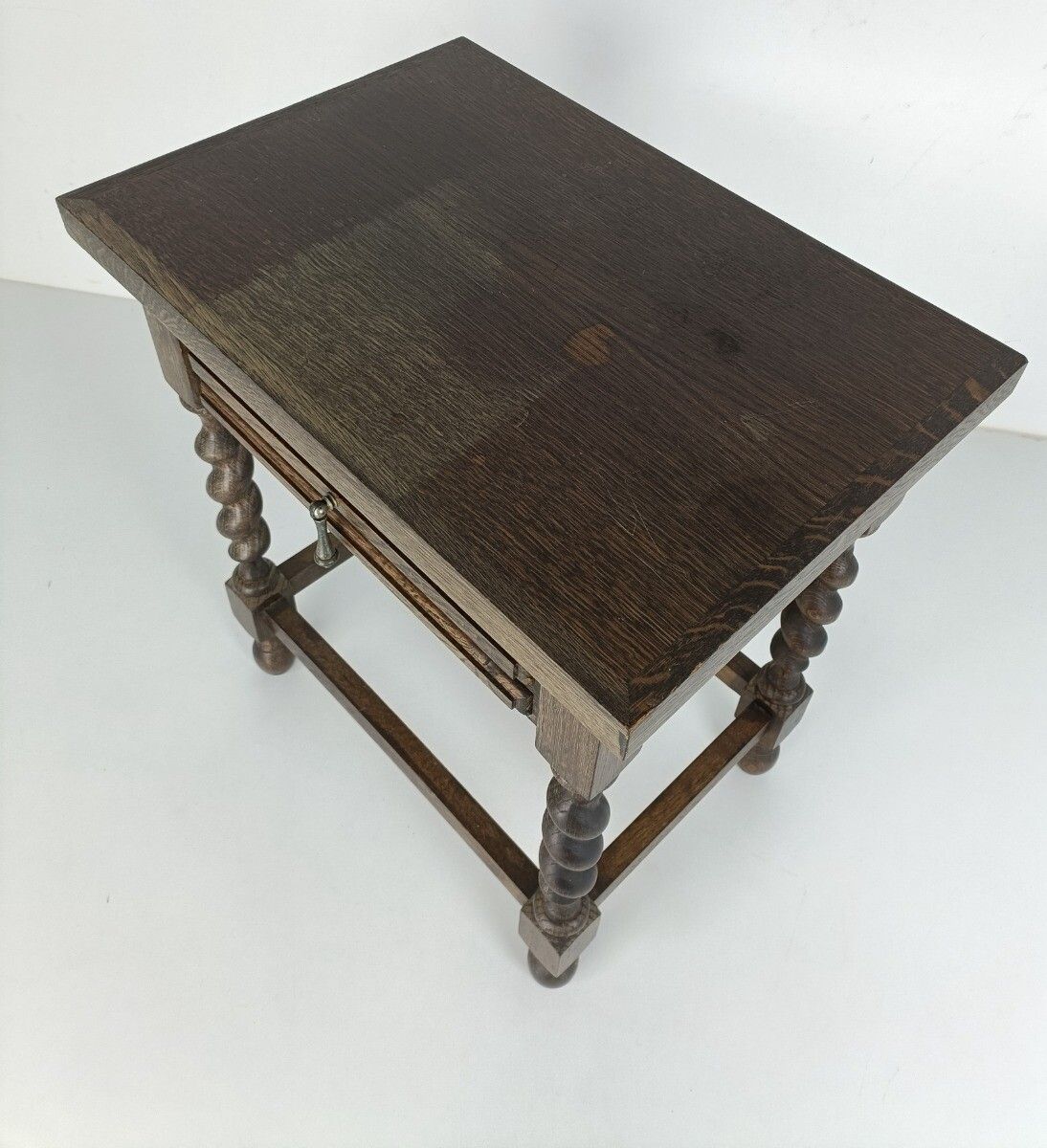 Barley Twist Wooden Side Table Desk Barn Country Style Mid Century Stunning Ra photo vintage