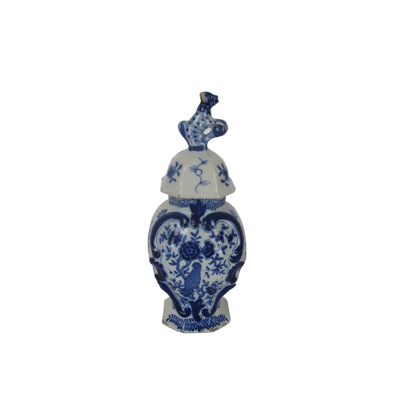 Bird Of Paradise Small Antique 19th C Marked Duijn Delft Vase Urn Very Rare photo furniture