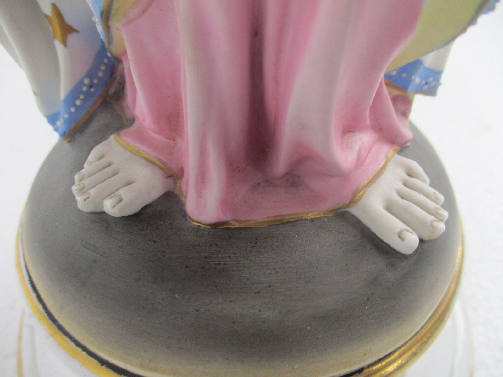 Antique Porcelain Bisque Statue Virgin Mary Our Lady Madonna Infant Holy Heart E photo buy