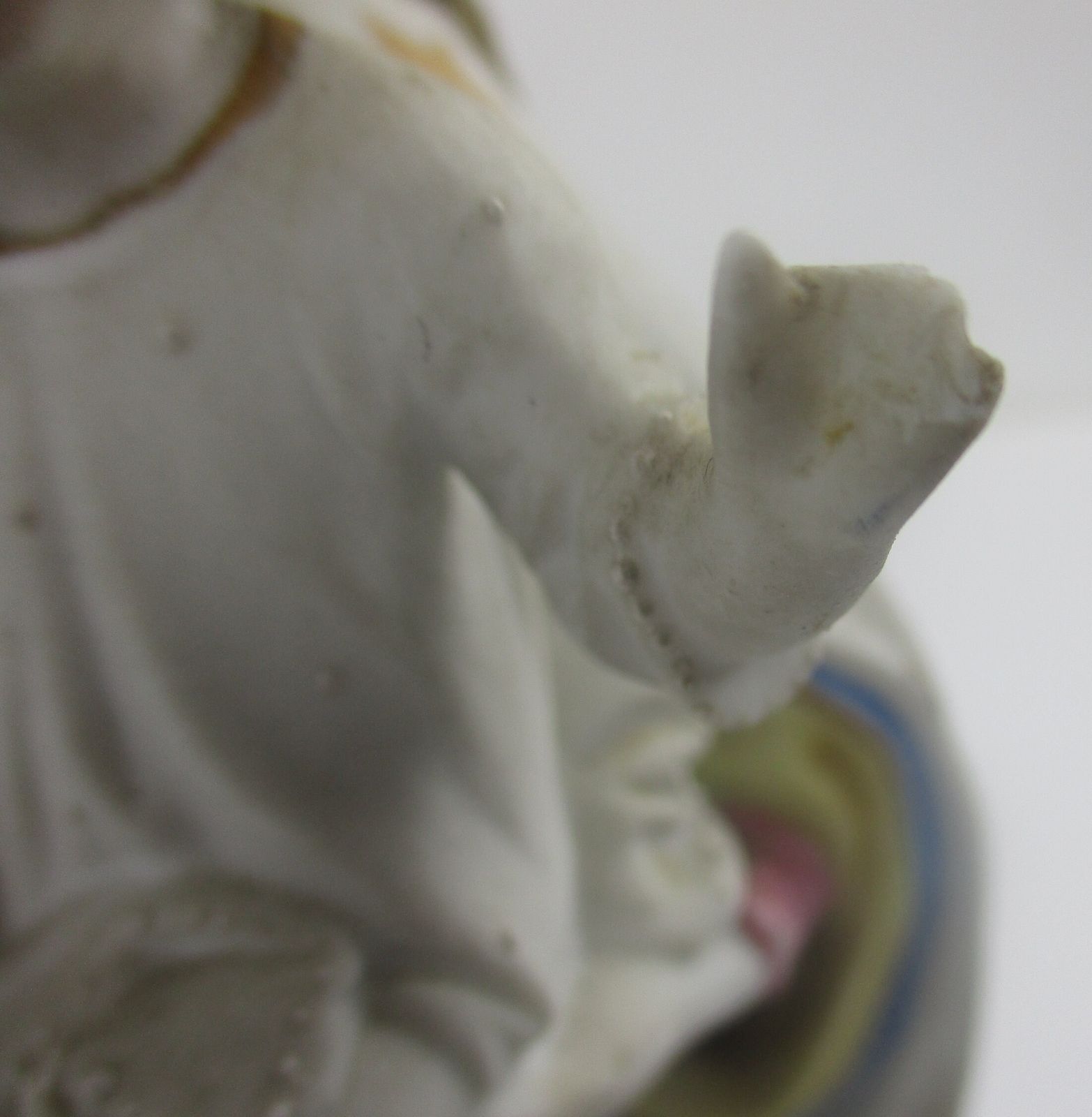 Antique Porcelain Bisque Statue Virgin Mary Our Lady Madonna Infant Holy Heart E photo vintage