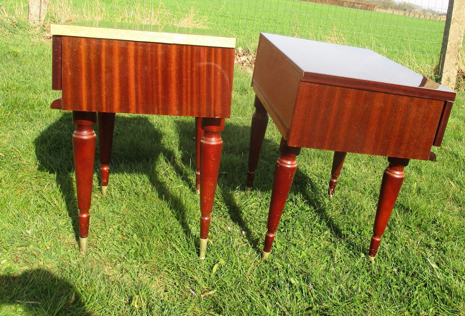Pair Couple Vintage Nightstands End Tables Mid Century Modern Authentic photo 185.0
