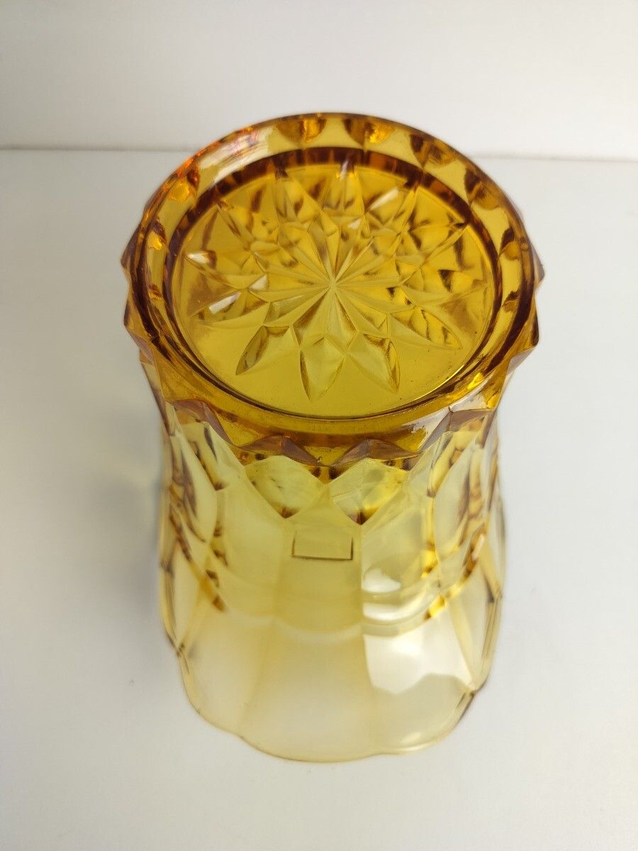 Art Deco Amber Brown  Flower Holder Pique Fleurs Art Glass Vase 2 Pieces Luxval photo vinterior
