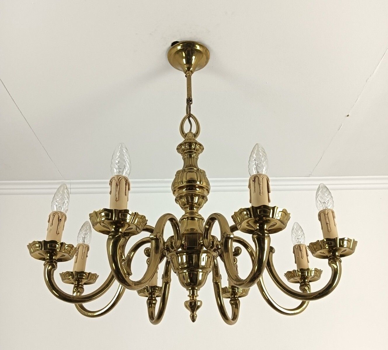 Ornate Bronze Spanish Style Chandelier Vintage 8 Lights Arm Stunning Fixture  Go photo for sale