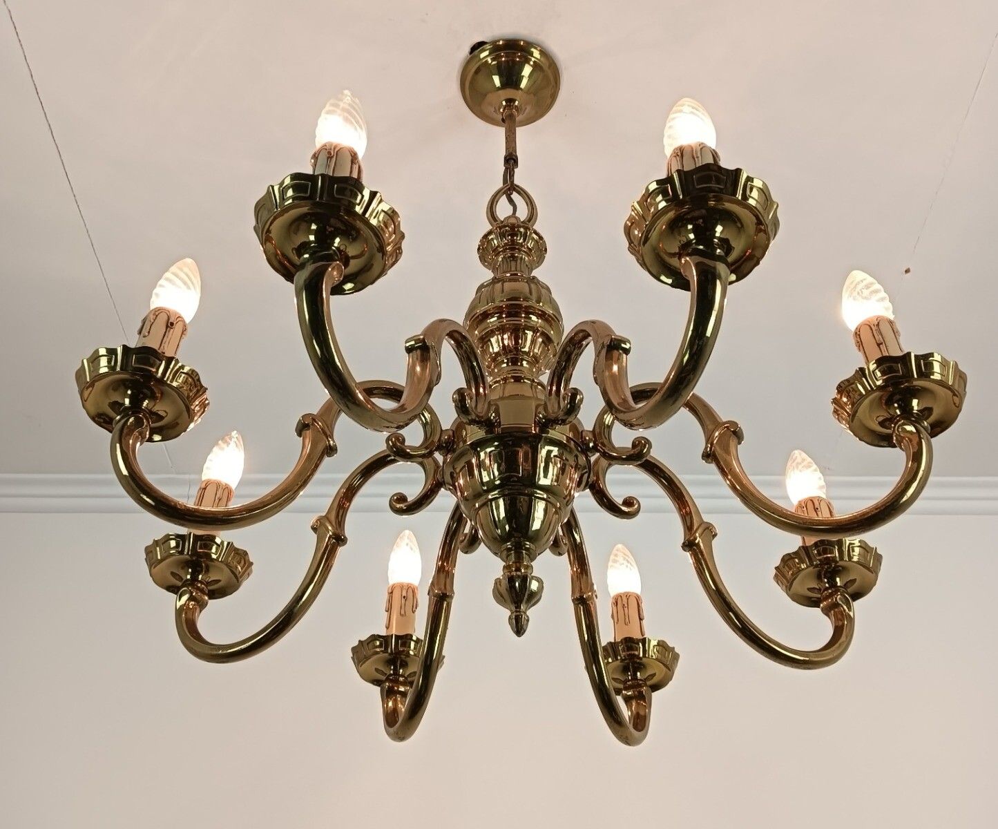 photo for sale Ornate Bronze Spanish Style Chandelier Vintage 8 Lights Arm Stunning Fixture  Go