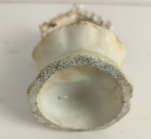 Antique Rare Standing Holy Water Font Vessel Our Lady Madonna Virgin Mary Bisque photo vintage