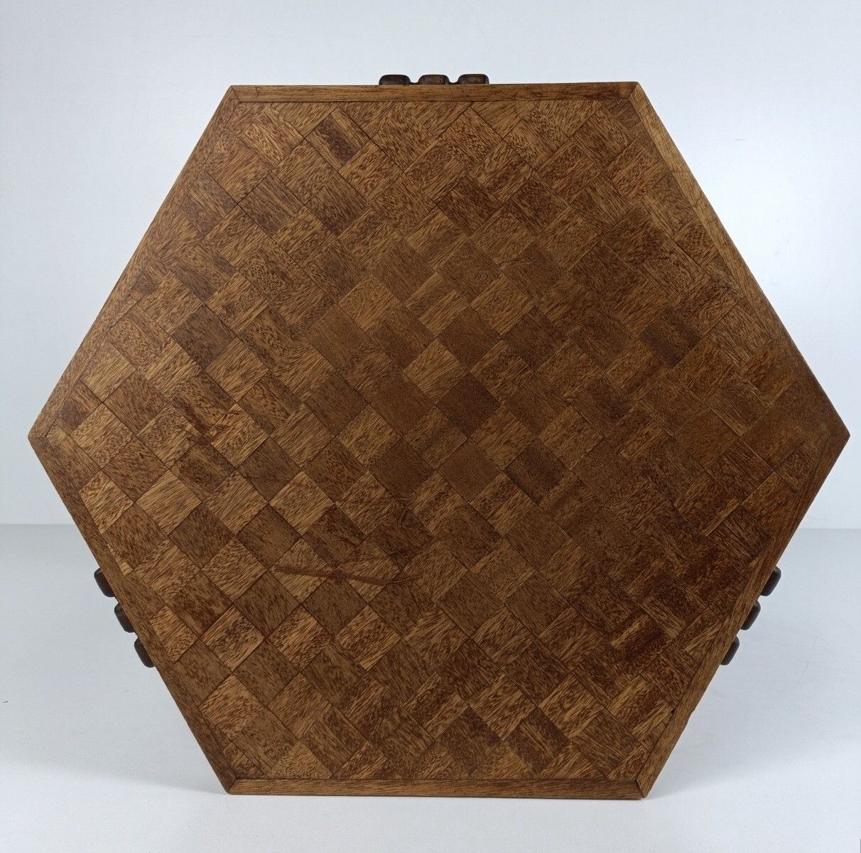 Antique Art Deco Table Gorgeous Inlay Style On Top Patchwork Block Style Wood photo buy