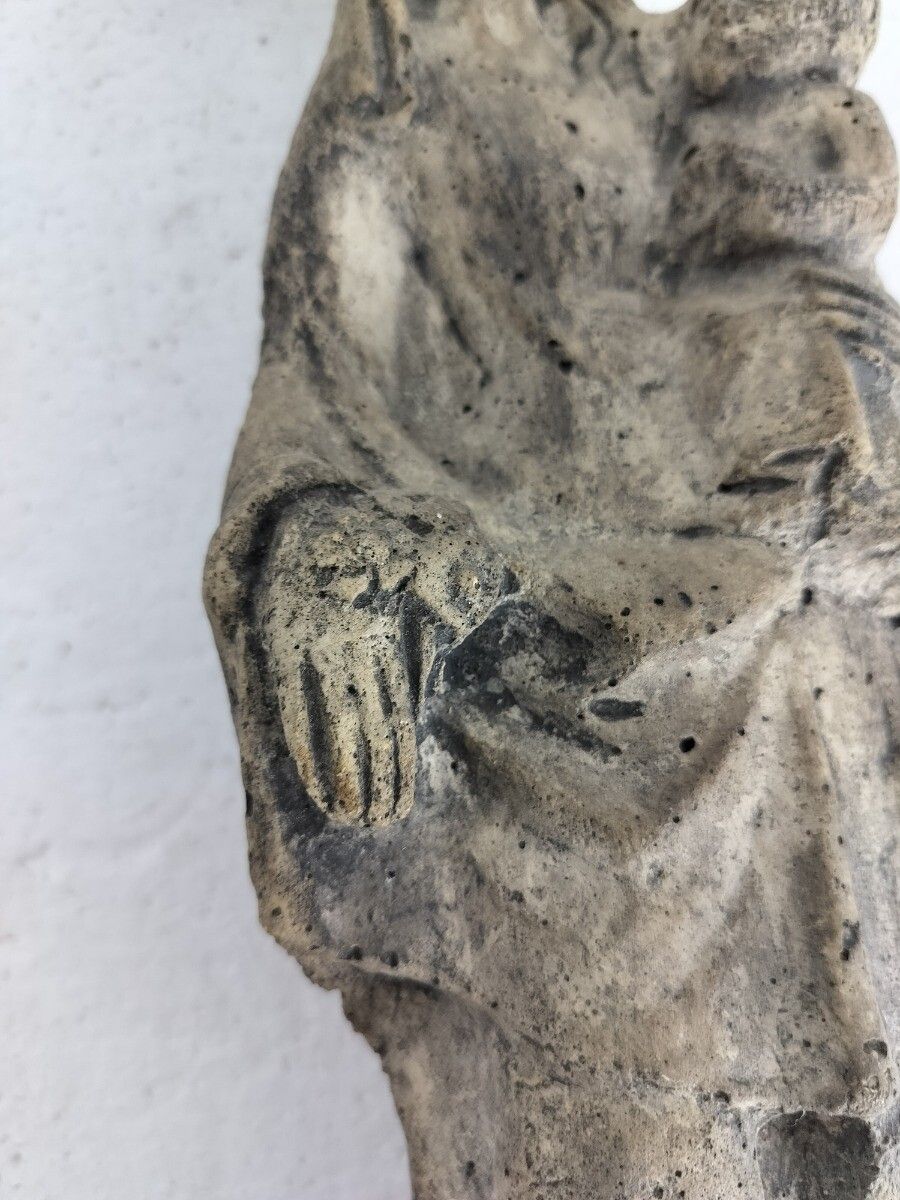 Outdoor Protection Carved Stone French Virgin Mary Infant Jesus Htf  Madonna Chr photo buy