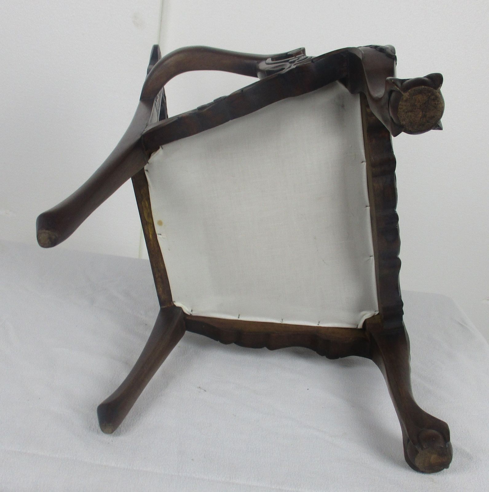 photo furniture Small Vintage Arm Lounge Chair Fauteuil Louis XVI Style Carved Wood Stunning Chi