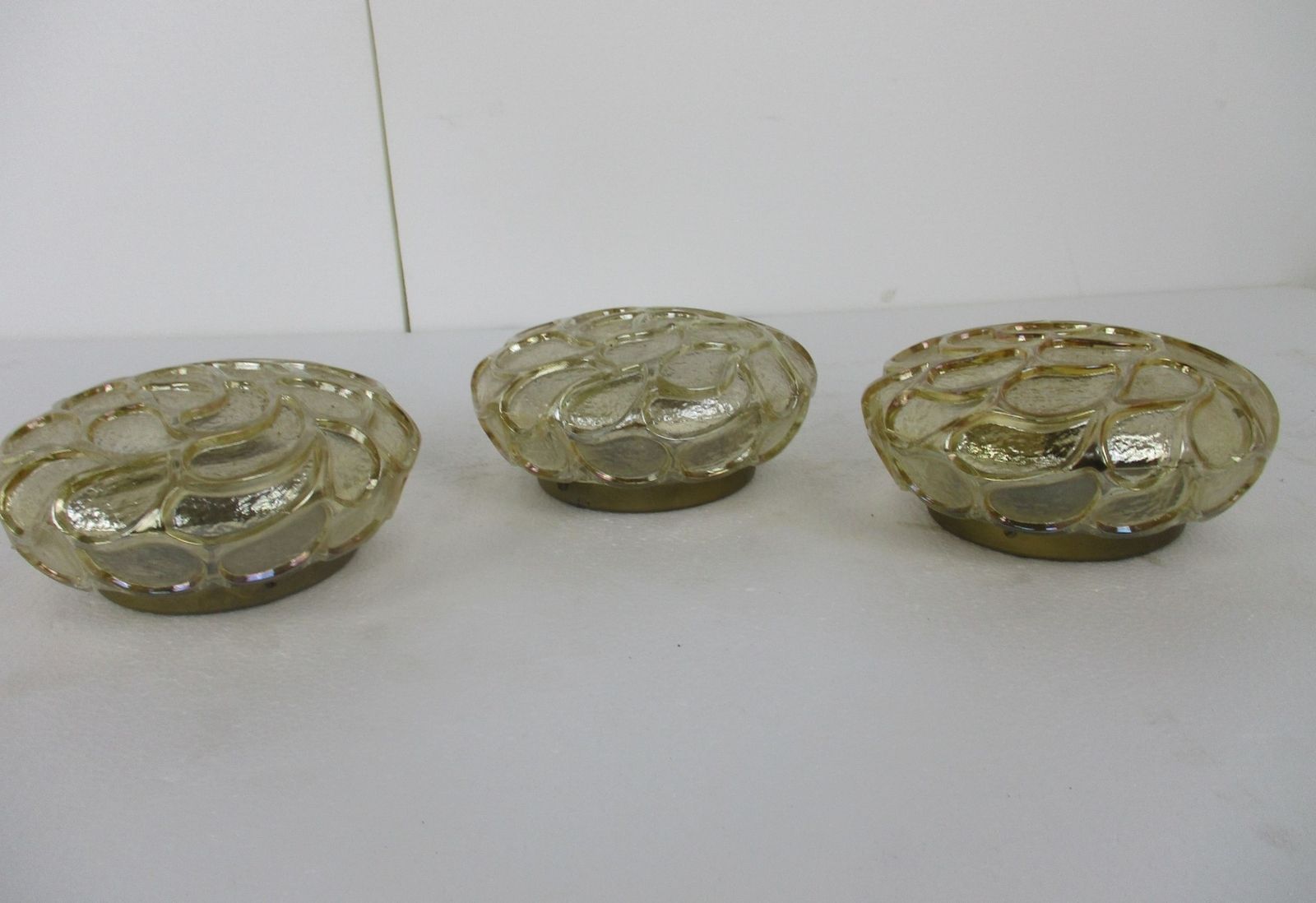 Round Glass Flush Mount Sconce Lamp Champagne Color Era Helena Tynell 1 Light photo 61.0
