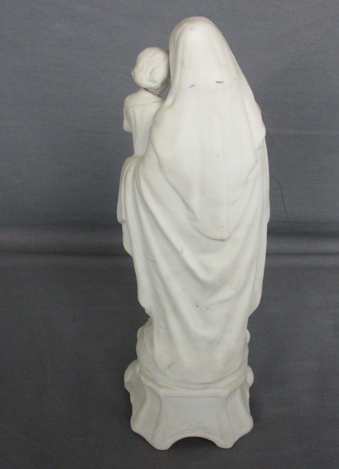 French Antique 1900 Bisque Statue Virgin Mary Our Lady Madonna Infant Jesus 9.8" photo buy