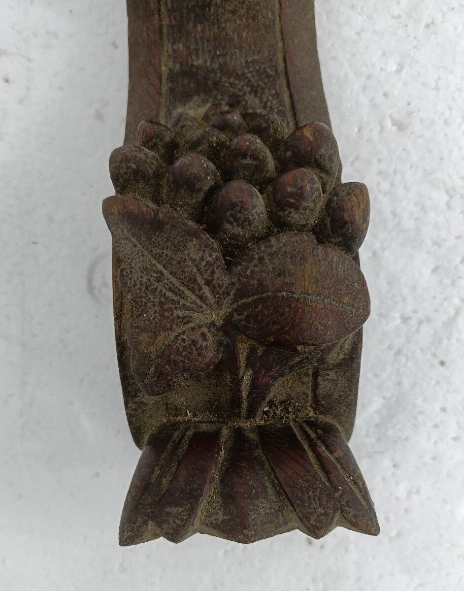 Antique French Carved Wood  Reclaimed Architectural Trim Pediment Salvage Finial photo for sale