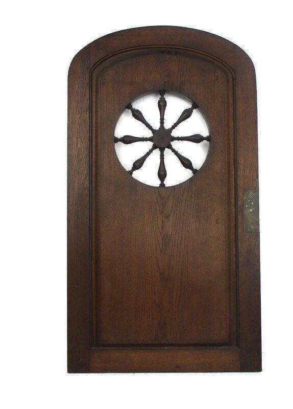 Antique French Breton Hand Carved Wood Oak Door Panel Reclaimed Architectural Fa photo furniture