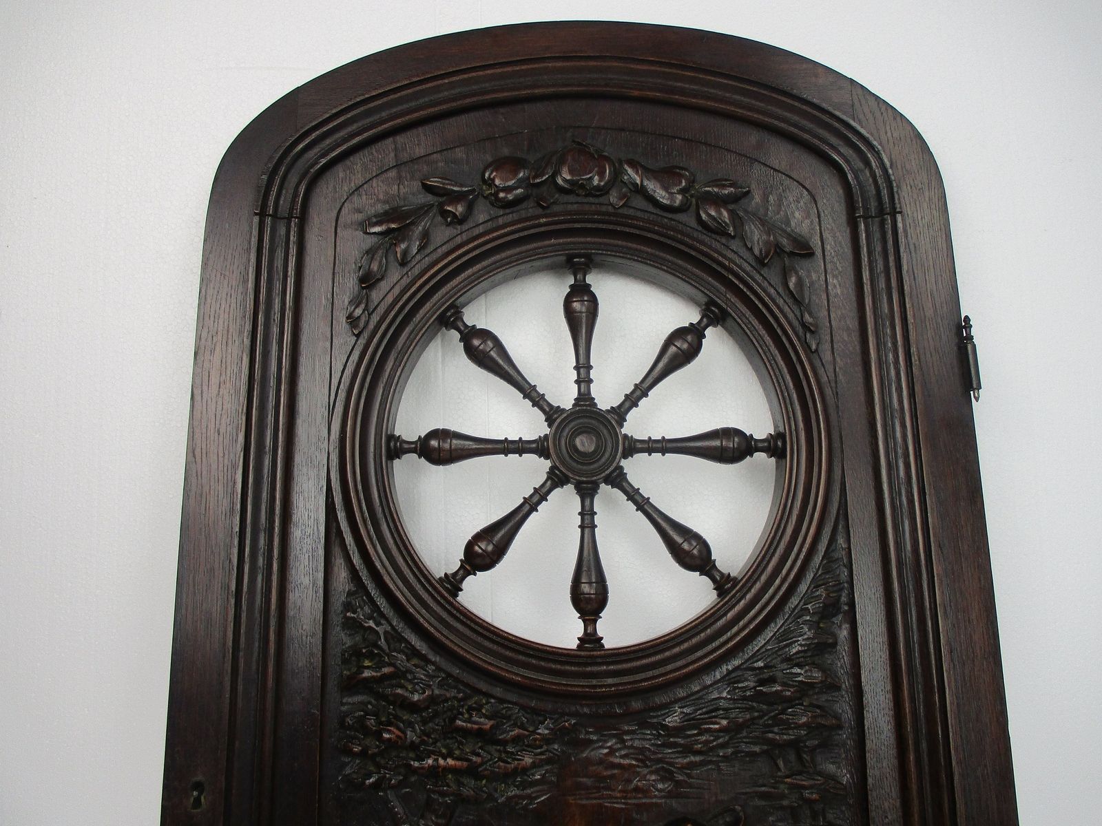 Antique French Breton Hand Carved Wood Oak Door Panel Reclaimed Architectural Fa photo 364.0