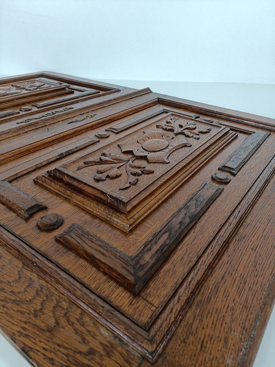 Antique Gorgeous Door Panels Cabinet Hand Carved Ornate Wood Oak Reclaimed Archi photo buy