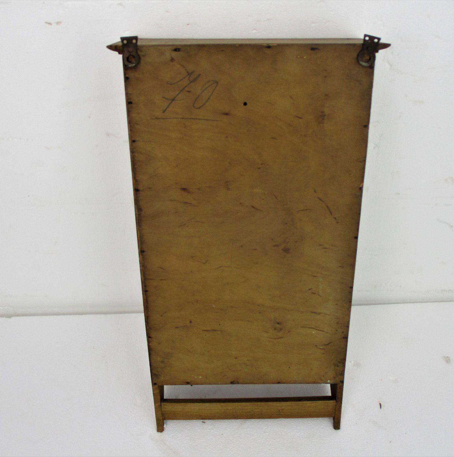 Kitchen Medicine Apothecary Wood Bathroom Cabinet Beveled Glass Wooden Hobnails photo vintage