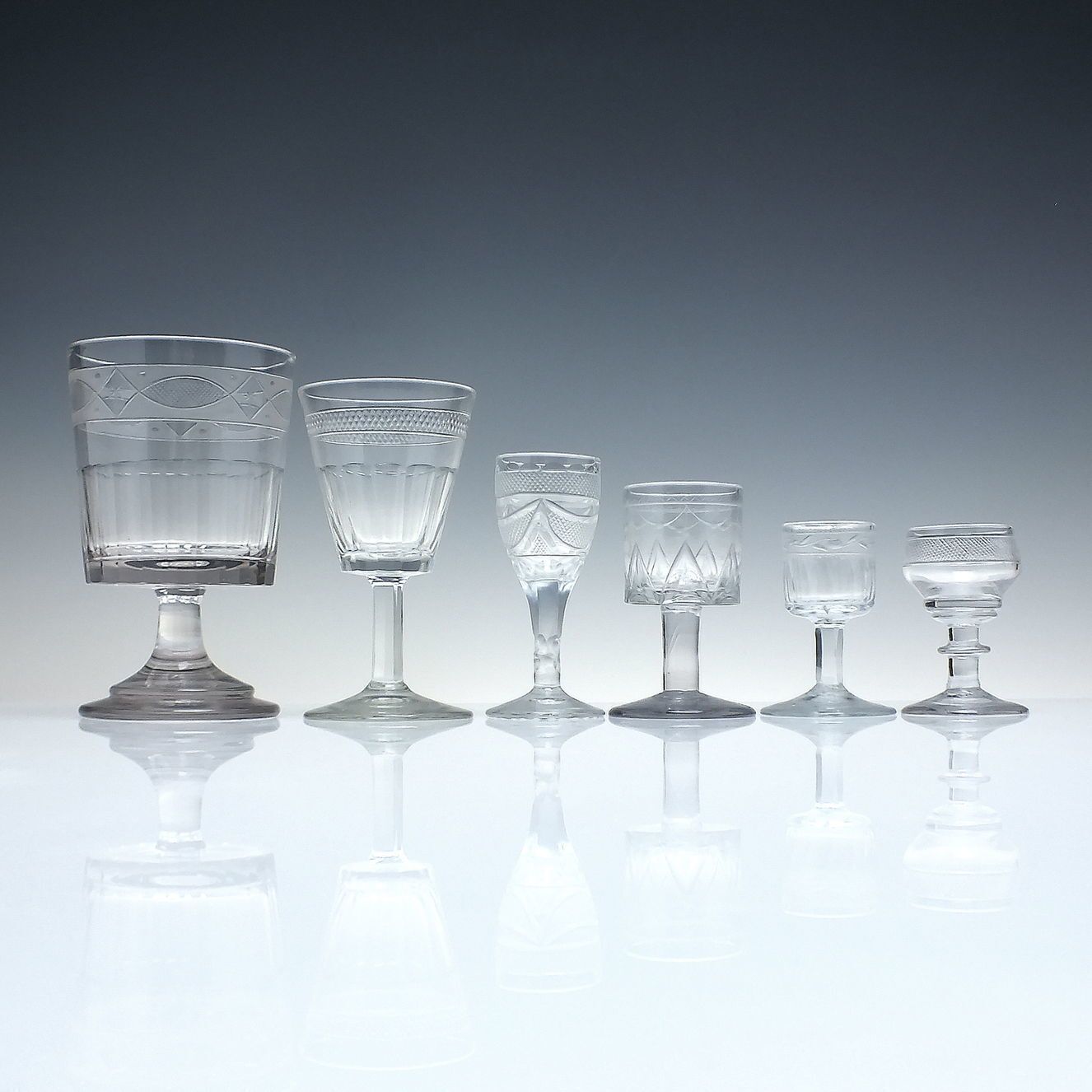 Georgian Anglo Irish Bucket Bowl Cut Rummer Glass C1820 photo 220.0