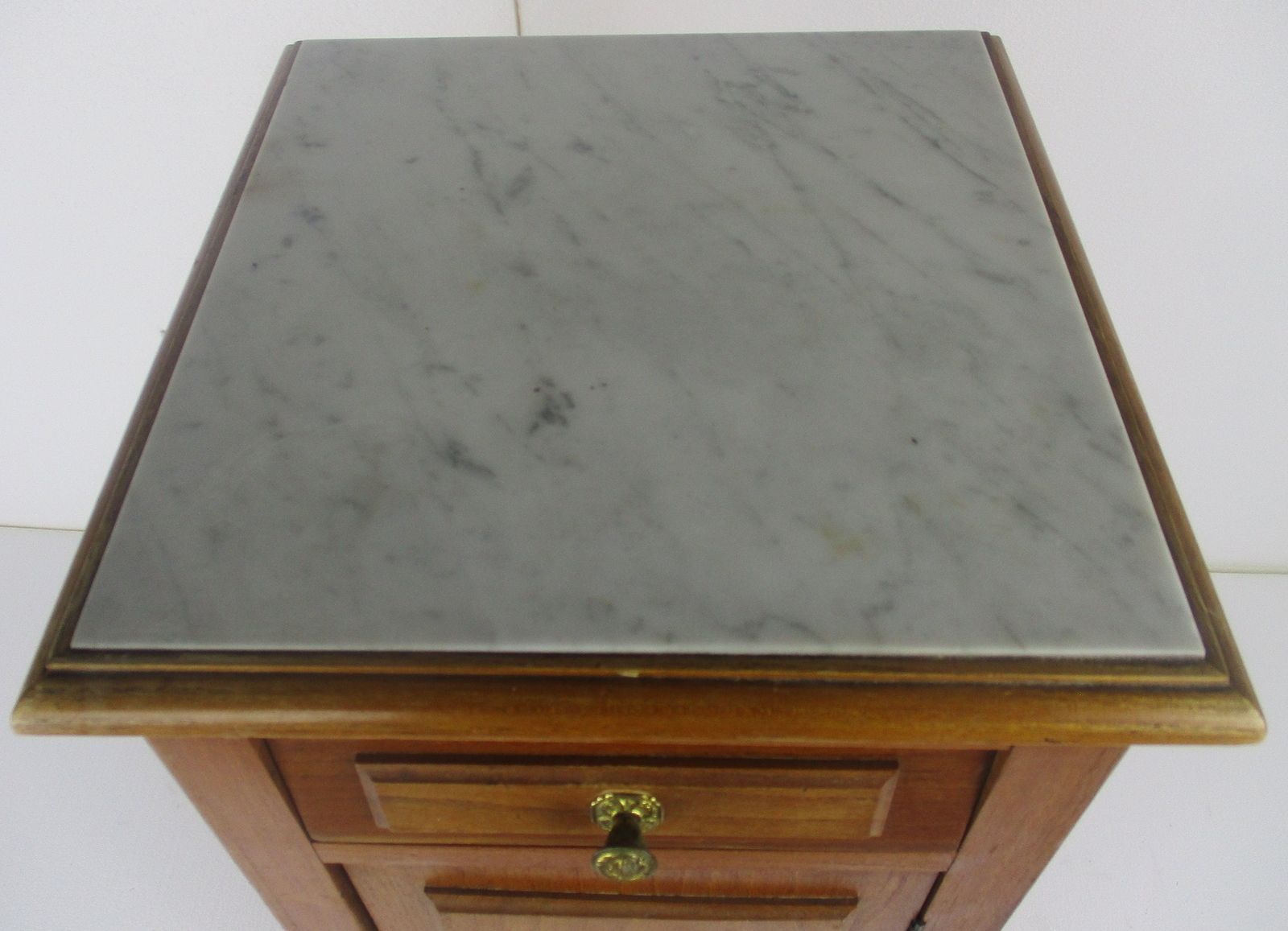 Antique Art Deco Art Nouveau  Marble Top Side Cabinet Table Nightstand Stunning photo Furniture