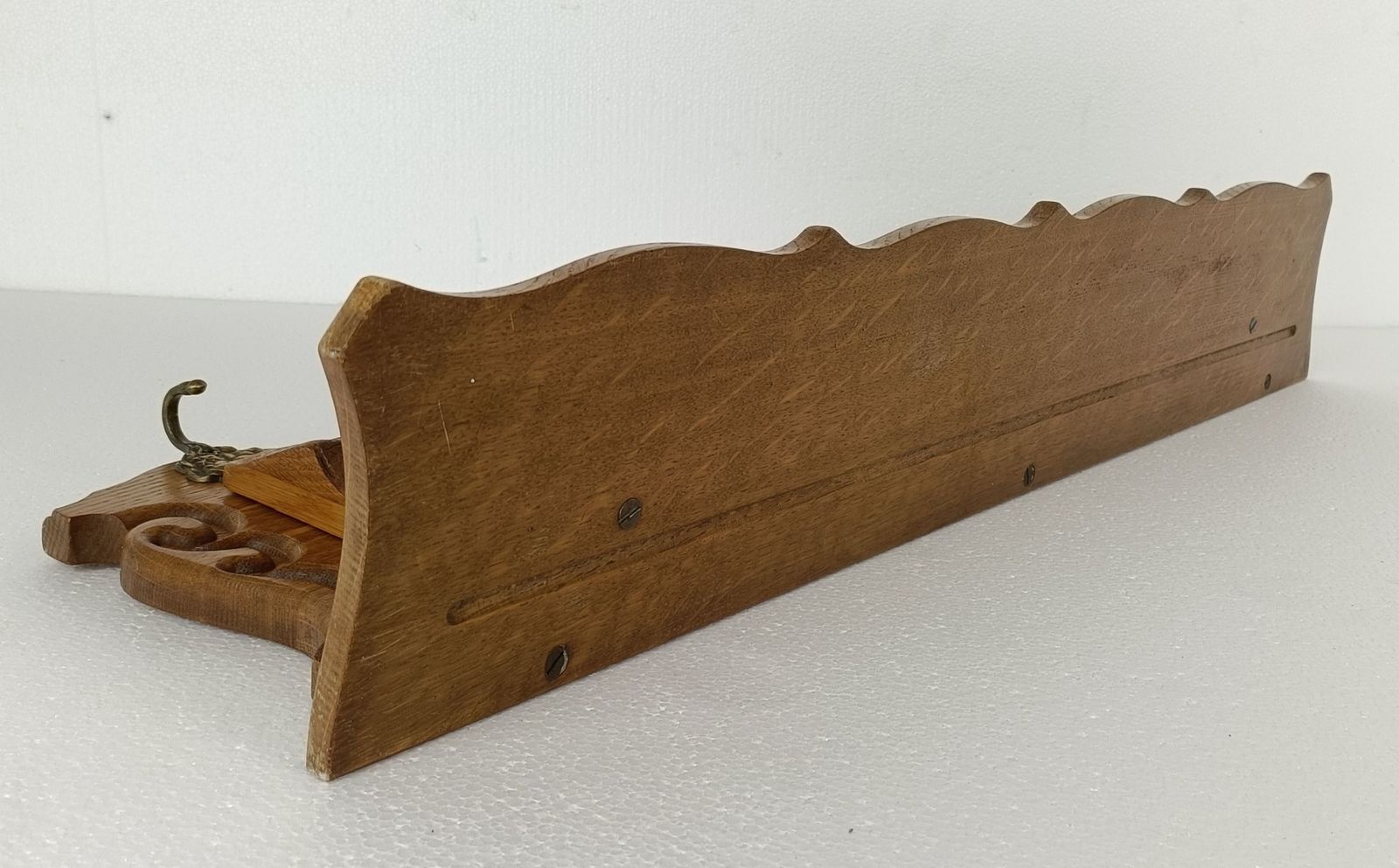 Gorgeous Hand Carved Wood Oak Coat Hat Rack Breughel Style Figurine Heads Antiqu photo vintage