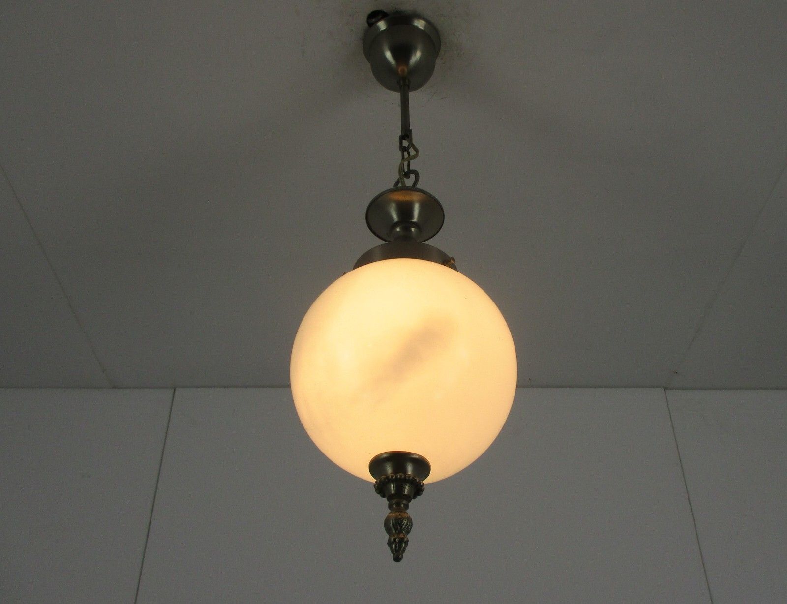 Chandelier Pendant Milk Glass  Opaline Atomic Mid Century Modern Modernist photo furniture