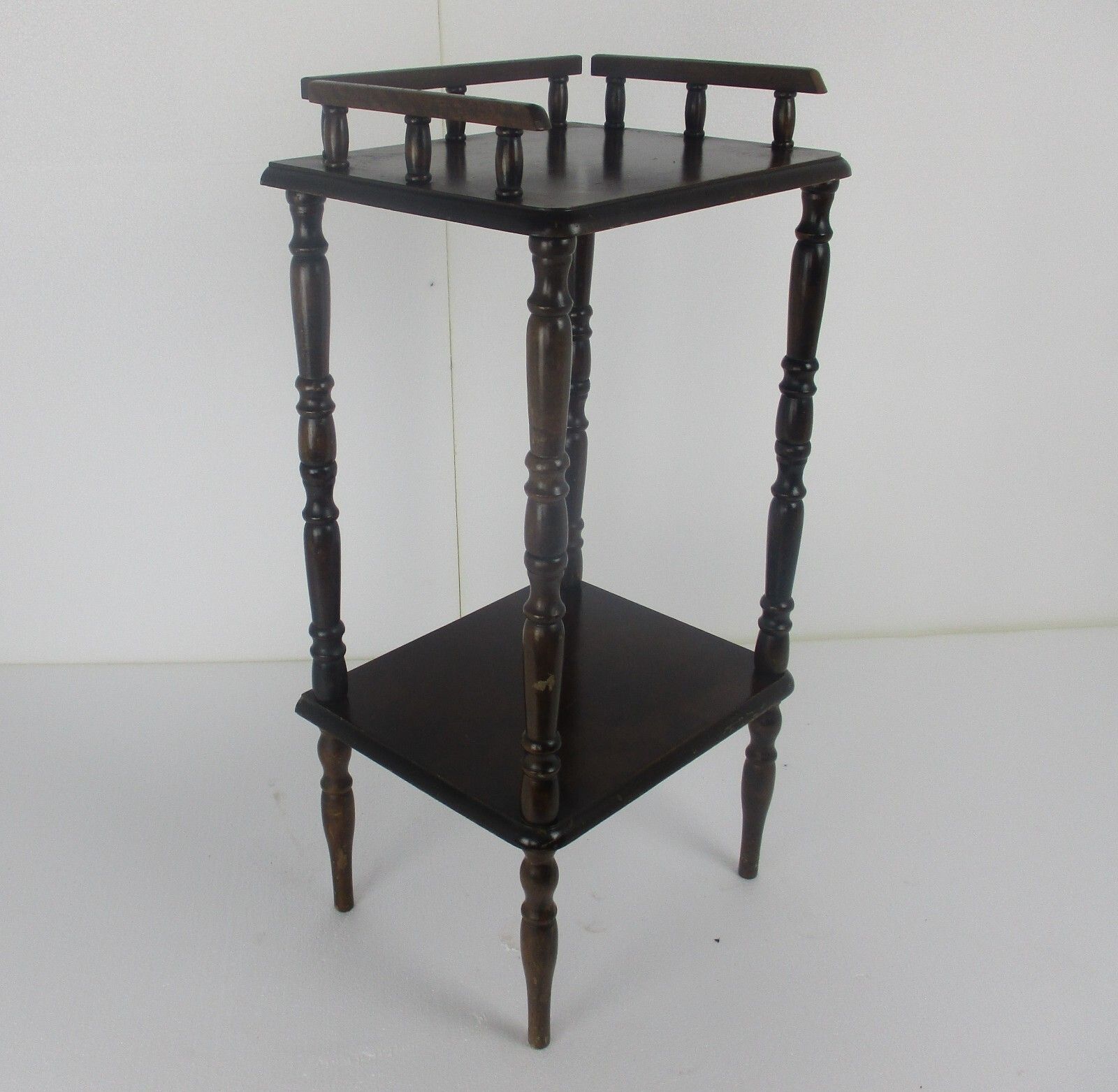 Pedestal Display Side Table Plant Stand Italian Wood Vintage Etagère Display photo buy