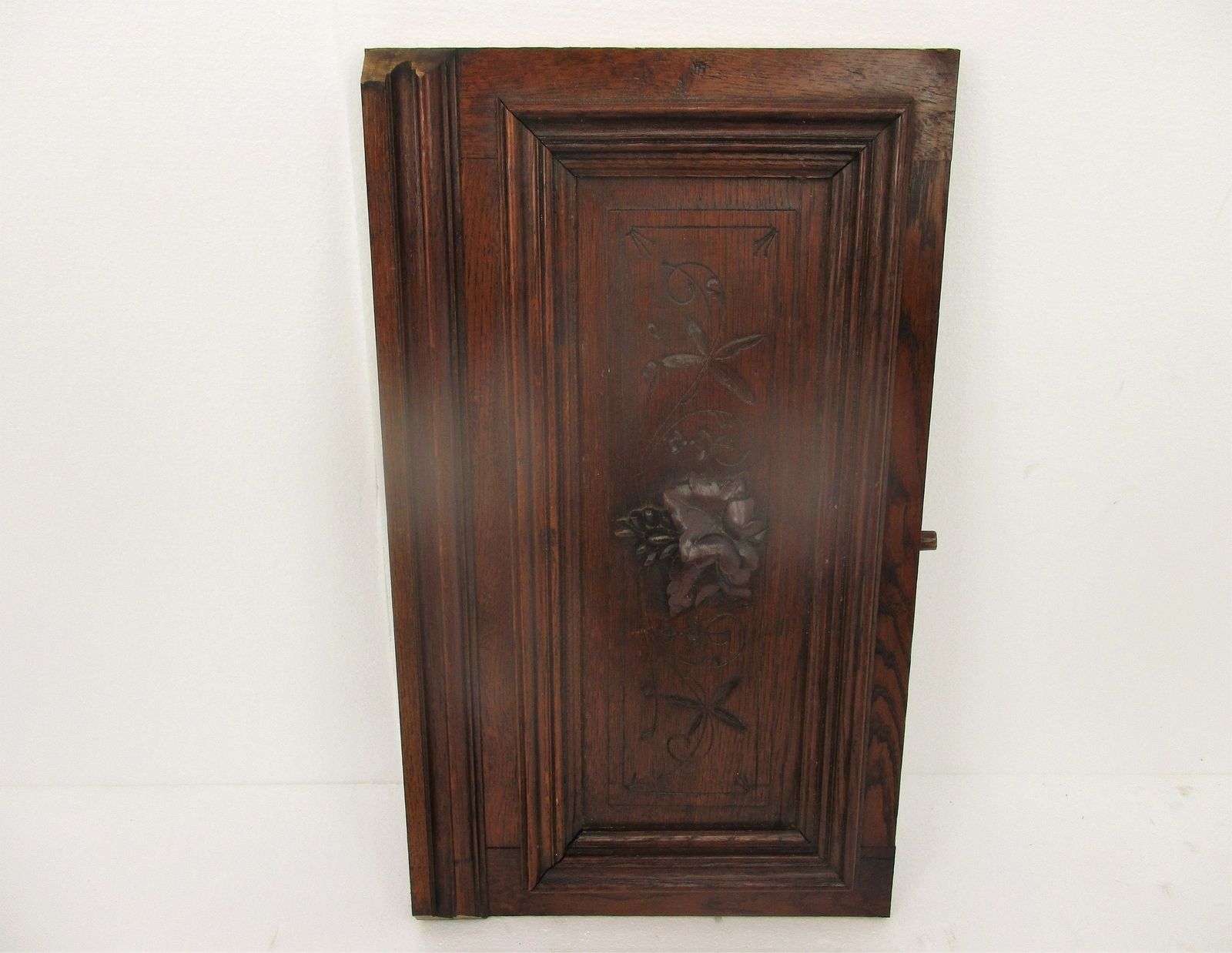 Antique Hand Carved Wood Oak Kitchen Cabinet Door Panel Reclaimed Architectural photo 101.0