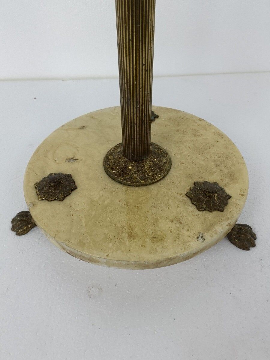 Mid Century Modern Cast Brass Hall Tree Coat Hat Rack Marble Base Eyecatcher Pin photo furniture