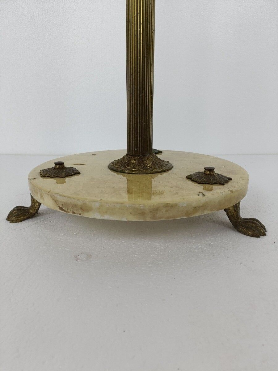 Mid Century Modern Cast Brass Hall Tree Coat Hat Rack Marble Base Eyecatcher Pin photo for sale